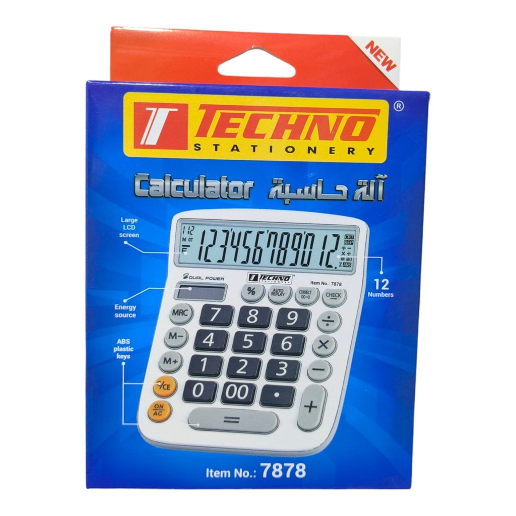 CALCULATRICE DE BUREAU 12CHIF REF 7878 TECHNO | MaktabaShop
